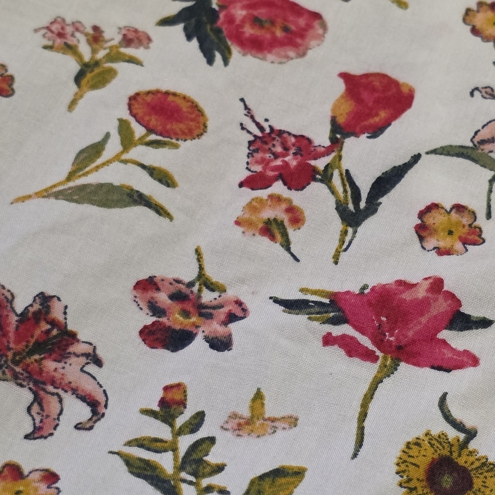 J.Crew Scalloped Tie Neck Top In Vintage Floral White Size M - Picture 11 of 15